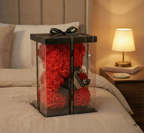 L'Ours en Roses Éternelles - Édition Crystal (25cm)