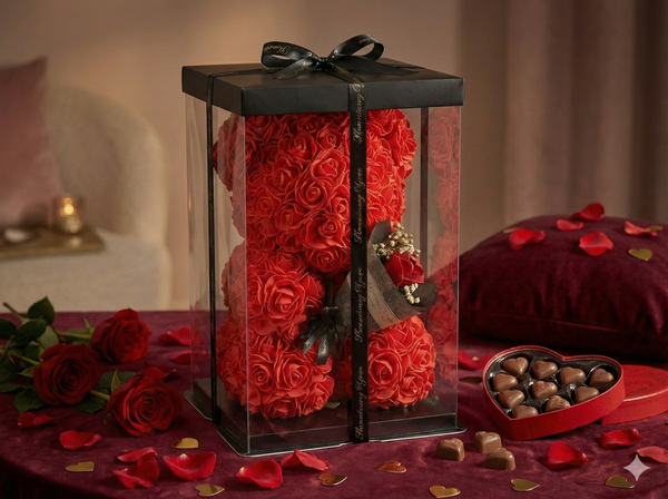 L'Ours en Roses Éternelles - Édition Crystal (25cm)